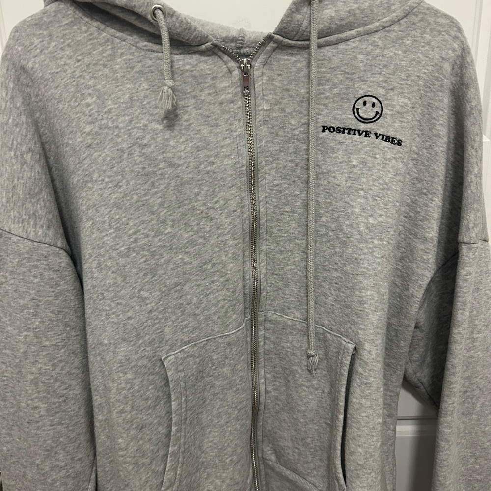 Gray Positive Vibes Women's Hoodie